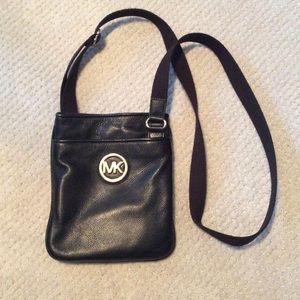 Michael Kors black pebble leather crossbody bag